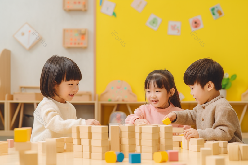 幼儿园的小朋友仪器搭积木游玩摄影背景,高清,摄影图,摄影图片,图片大全,摄影图免费下载